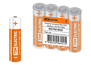 Элемент питания TDM LR03 AAA Alkaline 1,5V SR-4 (1702-0032)