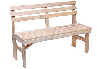 Скамейка со спинкой, береза (1,5м)