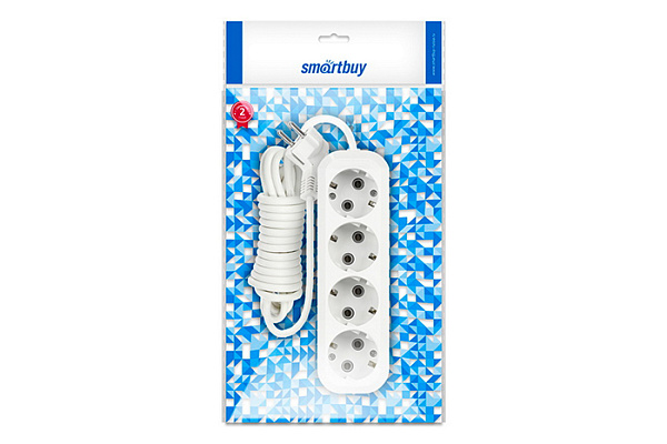 Удлинитель Smartbuy, 4гн. 3м. 16А/3,5кВт с заземлением ПВС 3х1,0 (SBE-16-4-03-Z) /40 (8547)