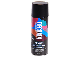 Грунтовка аэрозольная для пластика DECORIX (0141-02 DX) черный (520мл)