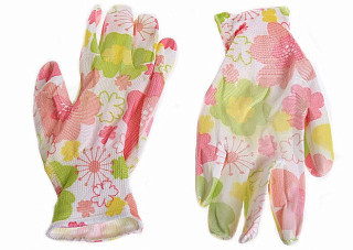 Перчатки нейлоновые VALRUS 512 (Белые с цветами) размер 7 / 12