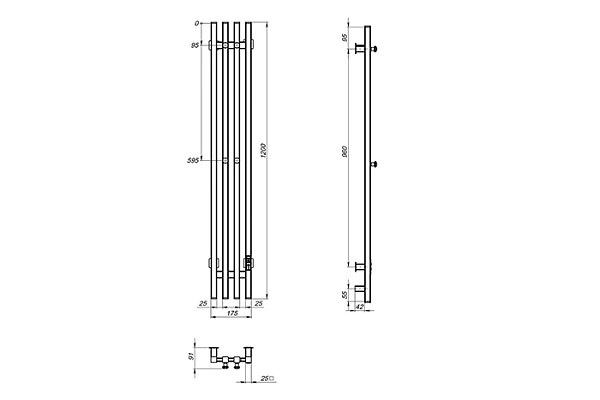 Полотенцесушитель электрический MIXLINE MOON QUADRO BLACK 120/15 (таймер, 206Вт) ЧЕРНЫЙ 557163