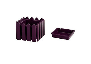 Кашпо для дома и улицы "Лардо" квадратное малое 195х195х156мм (лиловый) с поддоном "Элластик-Пласт"