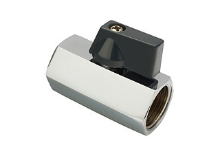 Кран шаровой мини хромированный ДУ15 (1/2) AQUALINK Г/Г ручка-флажок (1316) (200/20) ***