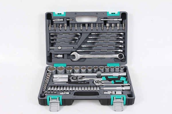 Набор STELS слесарно-монтажный,1/2, 1/4, CrV, 82 предмета, пр-во Тайвань (14105)