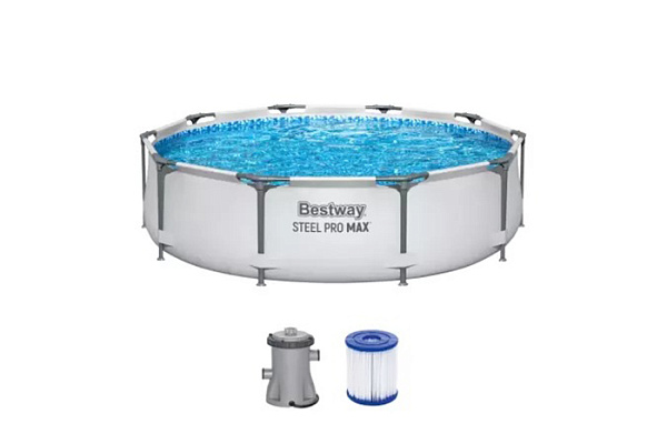 Бассейн каркасный Bestway Steel Pro Max фильтр, насос (305х76 см, 4678л, 1249л/ч) (56408) 