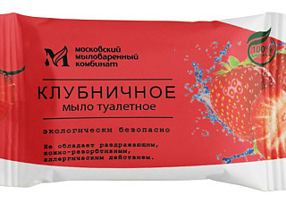 Мыло туалетное ММК клубничное в цветной обертке 100г МКТУ1021 (1/80)
