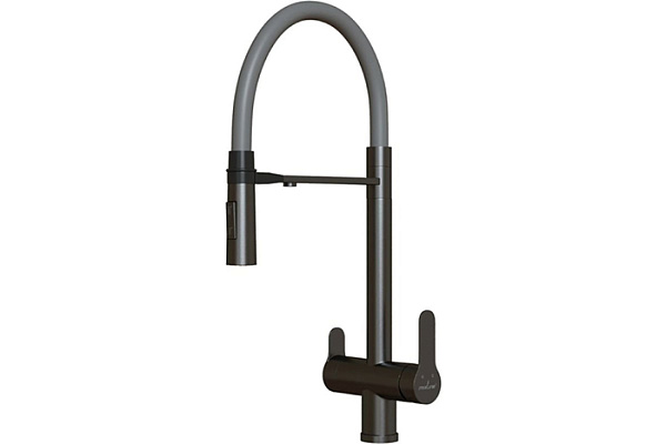 Смеситель для кухни 35k MIXLINE MLSS-0401BL черный гиб. излив магнит, подкл.к фильтру, ЧЕРНЫЙ ГРАФИТ