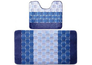 Комплект ковриков для в/к BANYOLIN SILVER голубой 11мм (50х80/50х40см) 50/80-BL