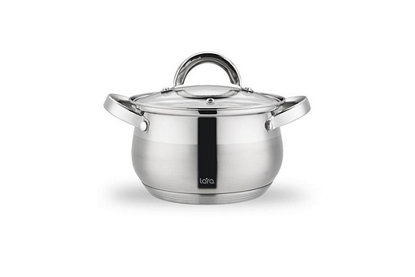 Кастрюля нержавеющая сталь LARA СИМФОНИЯ 2,9л (18x11,5см) (LR02-461)