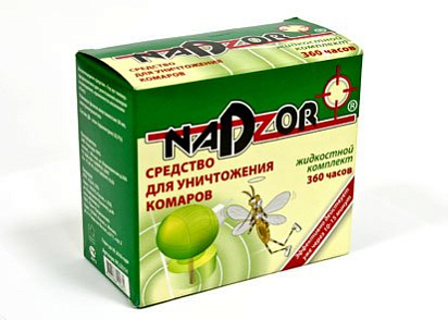 Комплект для уничтожения комаров NADZOR жидкость 30 ночей+эл.фумигатор IKL001H (1/24)
