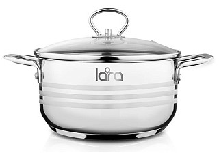 Кастрюля нержавеющая сталь LARA SONATA 6,5л (LR02-583)