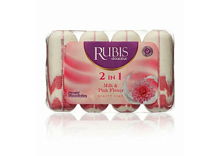 Мыло туалетное RUBIS экопак milk&pink flower 4х90г 360г