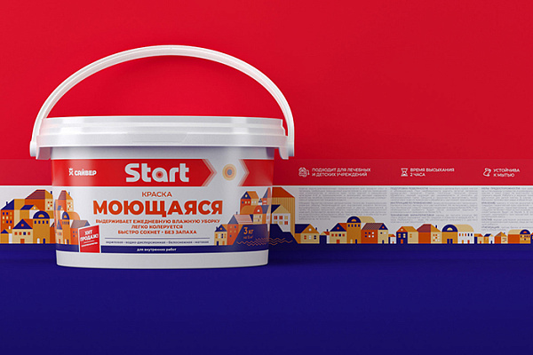 Краска ВД СТАРТ моющаяся белоснежная ( 14,0кг)