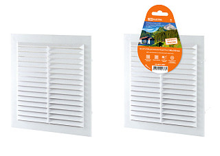 Решетка неразъемная TDM с москитной сеткой, белый 190х190мм (1807-0087)/10