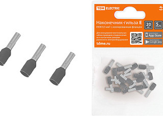 Наконечник-гильза TDM Е4009 4мм2 с изолированным фланцем (20шт) (0568-0042)