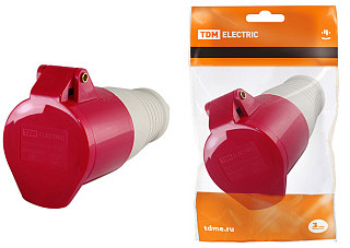 Розетка TDM 214 переносная 3Р+РЕ 16А 380В IP44 (0603-0011)