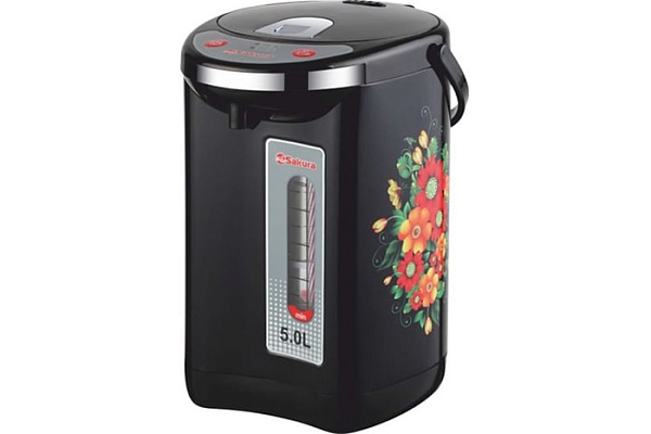 Термопот SAKURA SA-315BF черный с рисунком (5,0л)