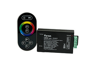 Контроллер FERON LD55 для светодиодной ленты с П/У черный, 18А12-24V, 21557