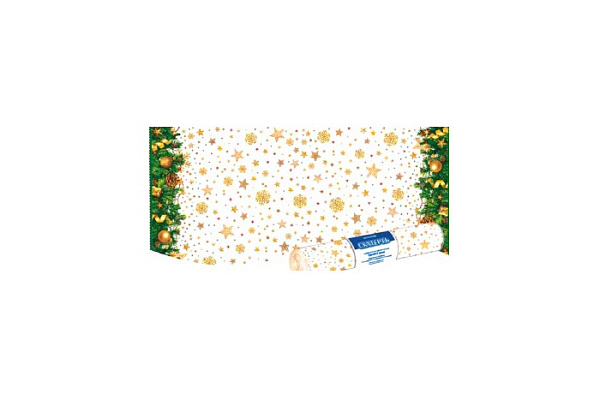 Скатерть ЗВЕЗДОПАД 110*160см 5шт ПВД в рулоне СКТ38350 (25)