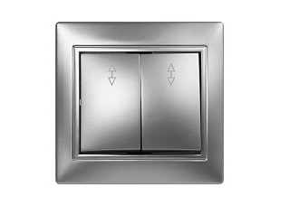 Выключатель SmartBuy "Венера" проходной 2-клавишный 10А, серебро (SBE-01s-10-SW22-0) (994)