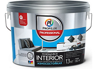 Краска ВД ProfiluxProfessional INTERIOR моющаяся, латексная для стен и потолков, база 3 (13,0кг)