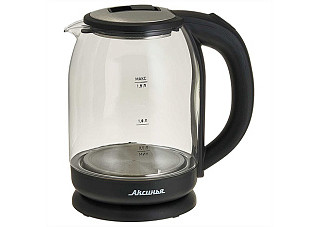 Чайник АКСИНЬЯ  КС-1017  корпус из жаропр. стекла 1,8л,1500 Вт,черный (12)