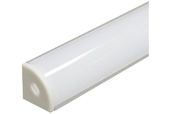 Профиль FERON CAB280 алюмин., LED ленты, наклад., мат. угловой круглый d16мм серебро (10299) (6750)