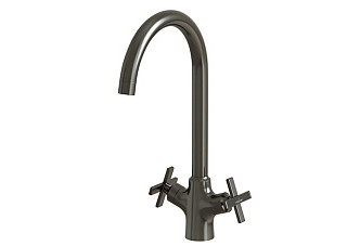 Смеситель для кухни MIXLINE ML38-032 Graphite (Латунь,Длина излива 18см,Кран-букса 1/2")