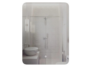 Зеркало Алон радиус - ЭКОНОМ светодиодная подсветка, сенсорный выключатель (600х800мм) (269)