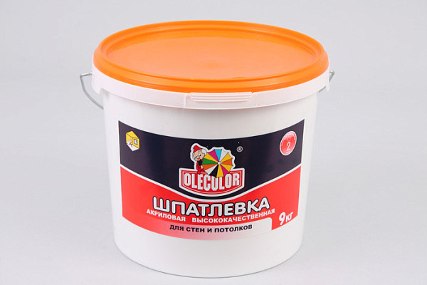 Шпатлевка OLECOLOR акриловая для стен и потолков 9кг