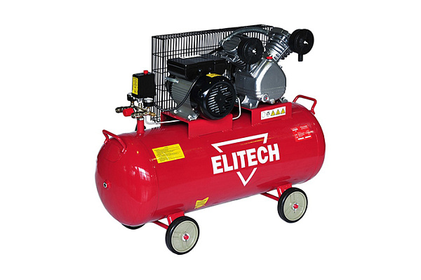 Воздушный компрессор ELITECH ременной KПР 400-100-2.2 (2.2кВт,100л,400л/мин, 8бар, 77кг, чугун)