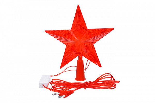 Верхушка на елку VEGAS Звезда красная 10 красных LED, 15х15см. 220В 3,0м (55097)