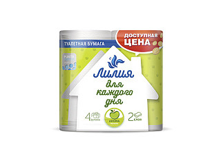 Туалетная бумага ЛИЛИЯ Яблоко 2-х слойная 4 рулона (795)