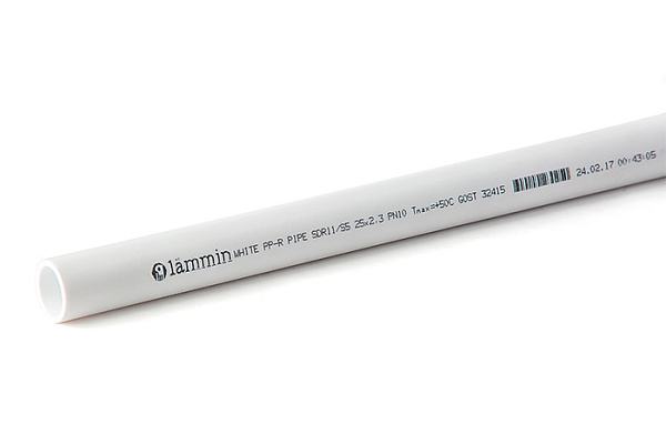 Труба ППР PN10 40х3,7 LAMMIN белый (60/4)