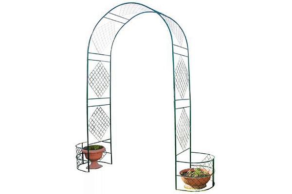 Арка садовая разборная Сетка Ромб с клумбами ДК-008 (2,5х0,5х1,2х2,05м)