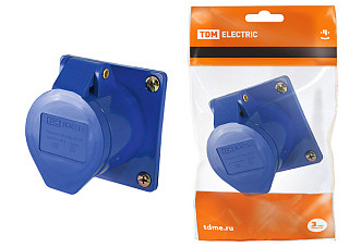 Розетка TDM 413 скрытая 2Р+РЕ 16А 220В IP44 (0604-0011)