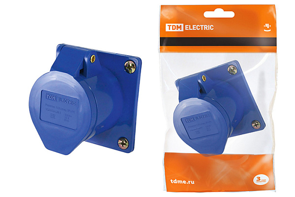 Розетка TDM 413 скрытая 2Р+РЕ 16А 220В IP44 (0604-0011)