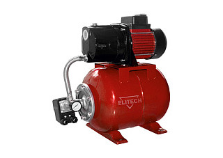 Насосная станция ELITECH САВ 650Ч/19 (Чугун,650Вт,Расх-50л/мин,Н=35м,Глуб-8м,Емк-19л)+комп. фитингов