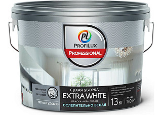 Краска ВД ProfiluxProfessional EXTRA WHITE СУХАЯ УБОРКА акриловая, белая (13,0кг)