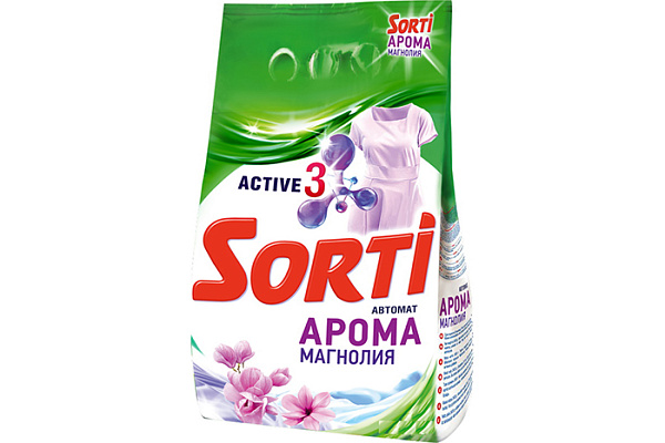 Порошок стиральный SORTI автомат арома магнолия 2кг (1/4)