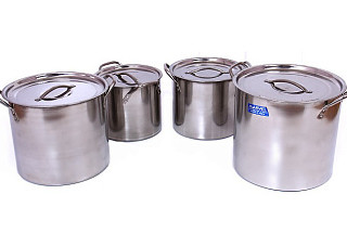 Набор кастрюль нержавеющая сталь ИНДИЯ 4 предмета+ ложка разл. 70мл (6л/9л/11л/16 л) (МН-101) 