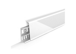 Плинтус напольный с кабель-каналами 70мм 2,2м "Деконика", 001-0 Белый Глянцевый