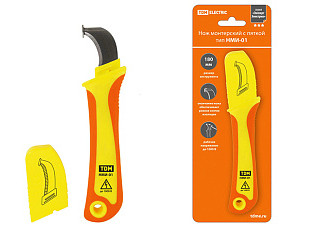 Нож монтерский с пяткой, диэлектрический, НМИ-01 "ЭкспертЭлектрик" TDM (1003-0106)