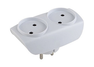 Разветвитель ERA 2 гнезда SP-2-W б/з 16А 3500Вт линейный белый (C0045520) (611)