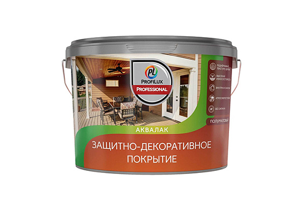 Лак акриловый Profilux Professional защитно-декоративный, белый (2,5л)