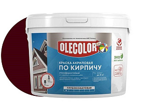 Краска акриловая атмосферостойкая по кирпичу красно-коричневый (3 кг) Olecolor