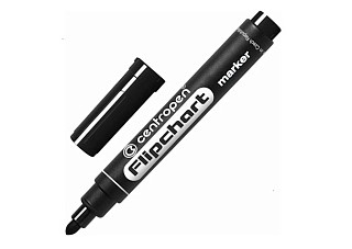 Маркер для флипчартов CENTROPEN "8550" черный пулевидный 2,5мм 5 8550 0112