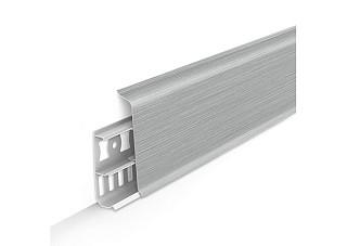 Плинтус напольный с кабель-каналами 70мм 2,2м "Деконика", 186 Алюминий