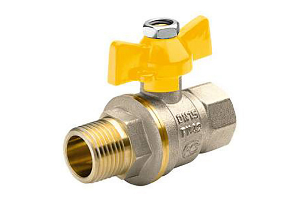 Кран Газовый шаровой латунный БАЗ ДУ15 (1/2) Г/Ш бабочка